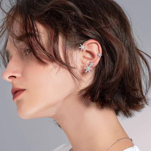 Snowflake Ear Cuff Earring|(Sliver/Gold)